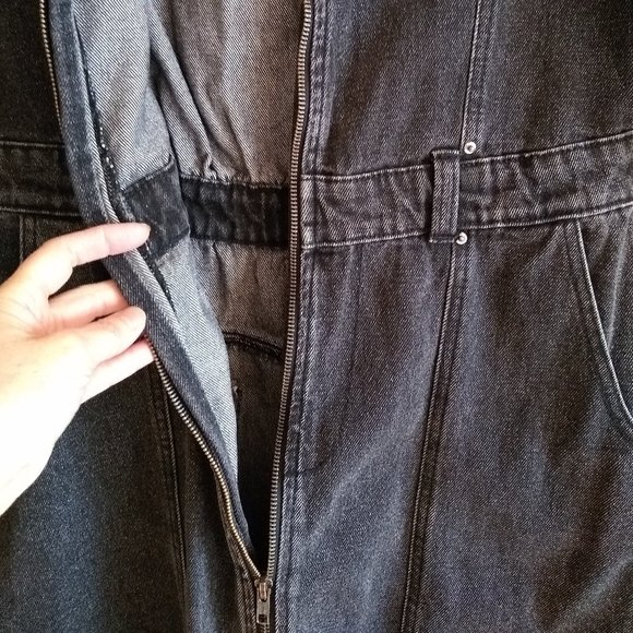 Zara denim full zip long sleeve mini dress NWOT - Picture 3 of 9